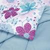 imageAmazon Basics 3 Piece Microfiber Kids Comforter and Pillow Sham Set FullQueen Red SolidPurple Flowers