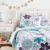 imageAmazon Basics 3 Piece Microfiber Kids Comforter and Pillow Sham Set FullQueen Red SolidPurple Flowers