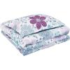 imageAmazon Basics 3 Piece Microfiber Kids Comforter and Pillow Sham Set FullQueen Red SolidPurple Flowers
