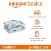 imageAmazon Basics 3 Piece Microfiber Kids Comforter and Pillow Sham Set FullQueen Red SolidPurple Flowers