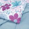 imageAmazon Basics 3 Piece Microfiber Kids Comforter and Pillow Sham Set FullQueen Red SolidPurple Flowers
