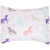 imageAmazon Basics 3 Piece Microfiber Kids Comforter and Pillow Sham Set FullQueen Red SolidPurple Unicorns