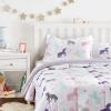 imageAmazon Basics 3 Piece Microfiber Kids Comforter and Pillow Sham Set FullQueen Red SolidPurple Unicorns