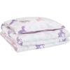 imageAmazon Basics 3 Piece Microfiber Kids Comforter and Pillow Sham Set FullQueen Red SolidPurple Unicorns