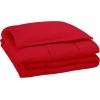 imageAmazon Basics 3 Piece Microfiber Kids Comforter and Pillow Sham Set FullQueen Red SolidRed
