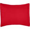 imageAmazon Basics 3 Piece Microfiber Kids Comforter and Pillow Sham Set FullQueen Red SolidRed