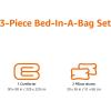 imageAmazon Basics 3 Piece Microfiber Kids Comforter and Pillow Sham Set FullQueen Red SolidRed