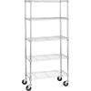 imageAmazon Basics 3Shelf Adjustable Heavy Duty Storage Shelving Unit on 2 PP Plastic Wheel Casters Metal Organizer Wire Rack 232quot L x 134quot W x 3275quot H ChromeChrome