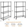 imageAmazon Basics 3Shelf Adjustable Heavy Duty Storage Shelving Unit on 2 PP Plastic Wheel Casters Metal Organizer Wire Rack 232quot L x 134quot W x 3275quot H ChromeBlack