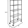 imageAmazon Basics 3Shelf Adjustable Heavy Duty Storage Shelving Unit on 2 PP Plastic Wheel Casters Metal Organizer Wire Rack 232quot L x 134quot W x 3275quot H ChromeBlack