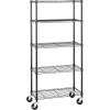 imageAmazon Basics 3Shelf Adjustable Heavy Duty Storage Shelving Unit on 2 PP Plastic Wheel Casters Metal Organizer Wire Rack 232quot L x 134quot W x 3275quot H ChromeBlack