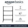 imageAmazon Basics 3Shelf Adjustable Heavy Duty Storage Shelving Unit on 2 PP Plastic Wheel Casters Metal Organizer Wire Rack 232quot L x 134quot W x 3275quot H ChromeBlack