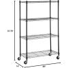 imageAmazon Basics 3Shelf Adjustable Heavy Duty Storage Shelving Unit on 2 PP Plastic Wheel Casters Metal Organizer Wire Rack 232quot L x 134quot W x 3275quot H ChromeBlack