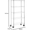 imageAmazon Basics 3Shelf Adjustable Heavy Duty Storage Shelving Unit on 2 PP Plastic Wheel Casters Metal Organizer Wire Rack 232quot L x 134quot W x 3275quot H ChromeChrome