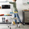 imageAmazon Basics 3Shelf Adjustable Heavy Duty Storage Shelving Unit on 2 PP Plastic Wheel Casters Metal Organizer Wire Rack 232quot L x 134quot W x 3275quot H ChromeChrome