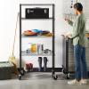 imageAmazon Basics 3Shelf Adjustable Heavy Duty Storage Shelving Unit on 2 PP Plastic Wheel Casters Metal Organizer Wire Rack 232quot L x 134quot W x 3275quot H ChromeBlack