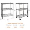 imageAmazon Basics 3Shelf Adjustable Heavy Duty Storage Shelving Unit on 2 PP Plastic Wheel Casters Metal Organizer Wire Rack 232quot L x 134quot W x 3275quot H ChromeBlack