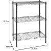 imageAmazon Basics 3Shelf Adjustable Heavy Duty Storage Shelving Unit on 2 PP Plastic Wheel Casters Metal Organizer Wire Rack 232quot L x 134quot W x 3275quot H ChromeBlack