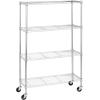 imageAmazon Basics 3Shelf Adjustable Heavy Duty Storage Shelving Unit on 2 PP Plastic Wheel Casters Metal Organizer Wire Rack 232quot L x 134quot W x 3275quot H ChromeChrome