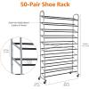 imageAmazon Basics 50Pair Shoe Rack Organizer Chrome 358 x 146 x 595 inches