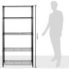 imageAmazon Basics 5Shelf Adjustable Heavy Duty Steel Wire Rack Storage Shelving Organizer for Kitchen Garage 36quot L x 14quot W x 72quot H BlackBlack