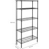 imageAmazon Basics 5Shelf Adjustable Heavy Duty Steel Wire Rack Storage Shelving Organizer for Kitchen Garage 36quot L x 14quot W x 72quot H BlackBlack