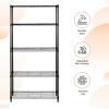 imageAmazon Basics 5Shelf Adjustable Heavy Duty Steel Wire Rack Storage Shelving Organizer for Kitchen Garage 36quot L x 14quot W x 72quot H BlackBlack