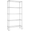 imageAmazon Basics 5Shelf Adjustable Heavy Duty Steel Wire Rack Storage Shelving Organizer for Kitchen Garage 36quot L x 14quot W x 72quot H BlackChrome