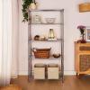 imageAmazon Basics 5Shelf Adjustable Heavy Duty Steel Wire Rack Storage Shelving Organizer for Kitchen Garage 36quot L x 14quot W x 72quot H BlackChrome