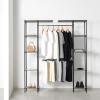 imageAmazon Basics Adjustable Expandable Metal Hanging Closet Storage Organizer Rack with Shelves 5780L x 14W x 72H BlackBlack