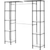 imageAmazon Basics Adjustable Expandable Metal Hanging Closet Storage Organizer Rack with Shelves 5780L x 14W x 72H BlackBlack