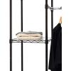 imageAmazon Basics Adjustable Expandable Metal Hanging Closet Storage Organizer Rack with Shelves 5780L x 14W x 72H BlackBronze