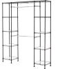 imageAmazon Basics Adjustable Expandable Metal Hanging Closet Storage Organizer Rack with Shelves 5780L x 14W x 72H BlackBronze