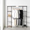 imageAmazon Basics Adjustable Expandable Metal Hanging Closet Storage Organizer Rack with Shelves 5780L x 14W x 72H BlackBronze