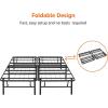 imageAmazon Basics Bed Frame with Storage Foldable Metal Platform Sturdy Steel No Box Spring Needed 18 Inches High ToolFree Setup King Size BlackKing