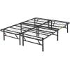 imageAmazon Basics Bed Frame with Storage Foldable Metal Platform Sturdy Steel No Box Spring Needed 18 Inches High ToolFree Setup King Size BlackKing
