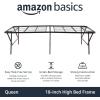 imageAmazon Basics Bed Frame with Storage Foldable Metal Platform Sturdy Steel No Box Spring Needed 18 Inches High ToolFree Setup King Size BlackQueen