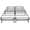 imageAmazon Basics Bed Frame with Storage Foldable Metal Platform Sturdy Steel No Box Spring Needed 18 Inches High ToolFree Setup King Size BlackQueen
