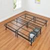 imageAmazon Basics Bed Frame with Storage Foldable Metal Platform Sturdy Steel No Box Spring Needed 18 Inches High ToolFree Setup King Size BlackQueen