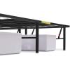 imageAmazon Basics Bed Frame with Storage Foldable Metal Platform Sturdy Steel No Box Spring Needed 18 Inches High ToolFree Setup King Size BlackQueen