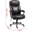 imageAmazon Basics Big and Tall Executive Chair  Adjustable with Armrest 350Pound Capacity285D x 3025W x 479H in Brown with Pewter FinishBlack