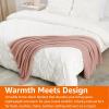 imageAmazon Basics Chunky Cable Knit Throw Blanket for Couch Sofa Bed Lightweight Soft Cozy Sage Green 50quotx 60quotDusty Rose