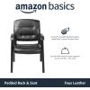 imageAmazon Basics Classic Faux Leather Office Desk Guest Chair with Metal Frame Black 274D x 236W x 358H in