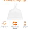 imageAmazon Basics Dustpan Broom Set with Easy Assembly and Long Handle Blue and White