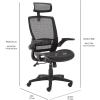 imageAmazon Basics Ergonomic HighBack Desk Chair Comfortable FlipUp Armrests Contoured Mesh Seat Swivel Black 255quotD x 2625quotW x 4925quotHBlack