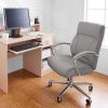 imageAmazon Basics Executive Desk Chair with Easy Assembly 275lb Capacity Oversized Cushion 2913quotD x 252quotW x 4311quotH Grey Bonded LeatherGrey
