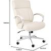 imageAmazon Basics Executive Desk Chair with Easy Assembly 275lb Capacity Oversized Cushion 2913quotD x 252quotW x 4311quotH Grey Bonded LeatherIvory
