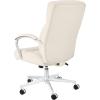 imageAmazon Basics Executive Desk Chair with Easy Assembly 275lb Capacity Oversized Cushion 2913quotD x 252quotW x 4311quotH Grey Bonded LeatherIvory