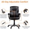 imageAmazon Basics Executive High Back Office Desk Chair Adjustable Height Tilt Swivel one Size WhitePewterBlackSilver
