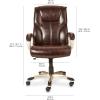 imageAmazon Basics Executive High Back Office Desk Chair Adjustable Height Tilt Swivel one Size WhitePewterBrown